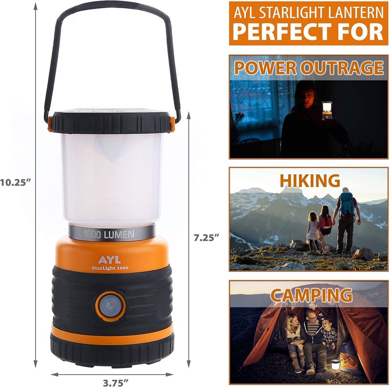 AYL LED Camping Lantern Rechargeable, 1800LM, 4 Light Modes, 4400mAh Power Bank, IP44 Waterproof, Perfect Lantern Flashlight for Hurricane, Emergency, Power Outages, Home and More, USB Cable Included - Image 4